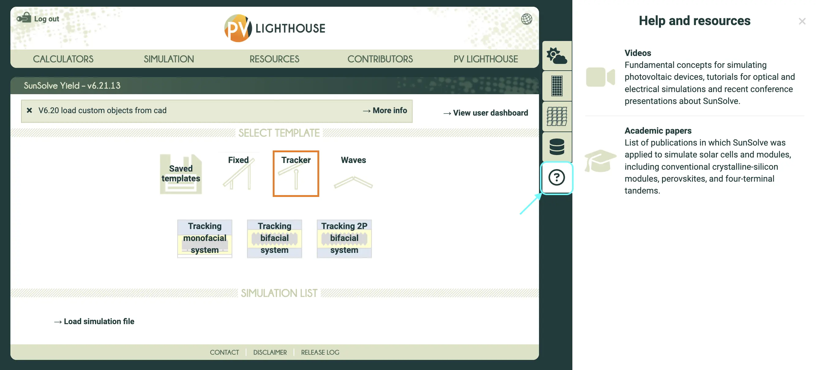 Sunsolve Yield Help Sidebar