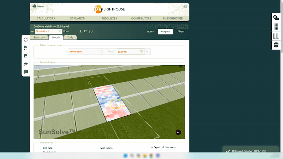Running your first simulation in SunSolve Yield