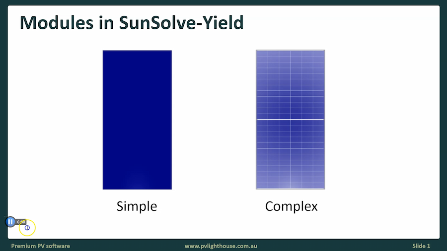 Understanding the different types of modules in SunSolve Yield (simple versus complex)